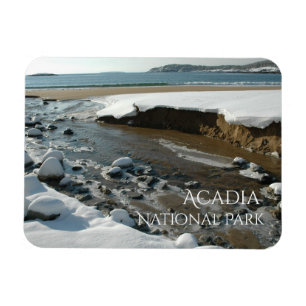 Magnet Flexible Winter View of Sand Beach Acadia National Park