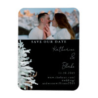Winter Woodland Black Mariage Photo Sauvez notre d