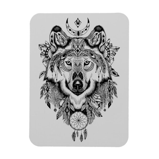Magnet Flexible Wolf tribal indien (Vertical)