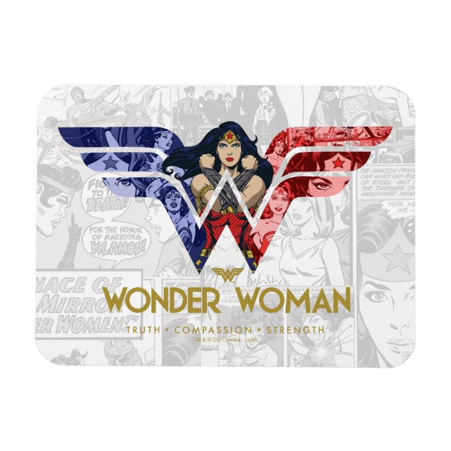 Magnet Flexible Wonder Woman Crossed Arms dans le logo collage (Horizontal)