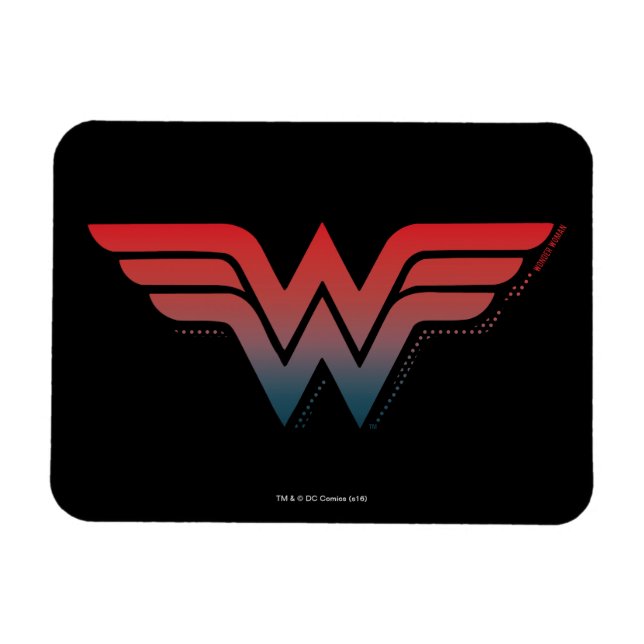 Magnet Flexible Wonder Woman Red Blue Gradient Logo (Horizontal)