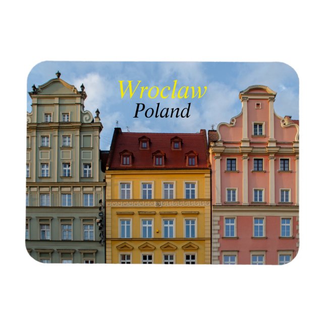 Magnet Flexible Wroclaw Pologne Bâtiments colorés (Horizontal)