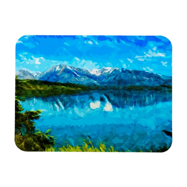 Magnet Flexible Wyoming Grand Teton Mountains Abstrait (Horizontal)