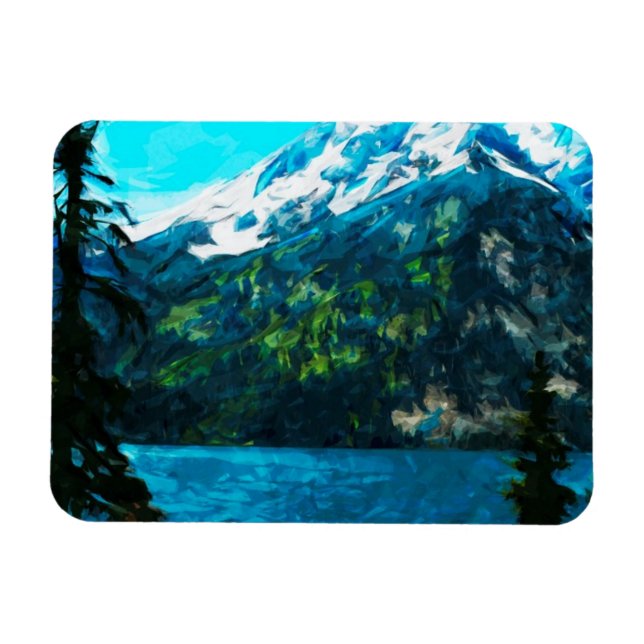 Magnet Flexible Wyoming Grand Teton Mountains Abstrait (Horizontal)