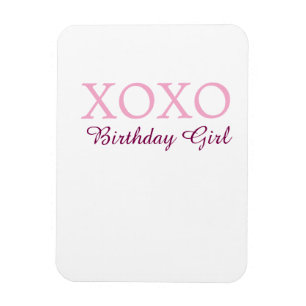 Magnet Flexible Xoxo nom de fille d'anniversaire rose mauve simple