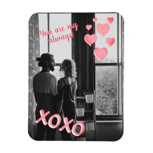 Magnet Flexible XOXO Photo Coeurs roses Jour des Valentines romant
