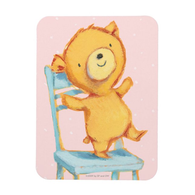 Magnet Flexible Yellow Bear Dance and Plays on Chair (Vertical)