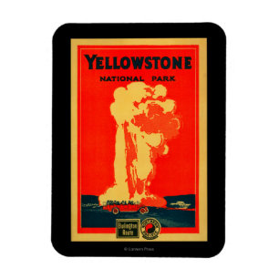 Magnet Flexible Yellowstone, Ancienne affiche publicitaire fidèle