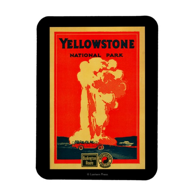 Magnet Flexible Yellowstone, Ancienne affiche publicitaire fidèle (Vertical)