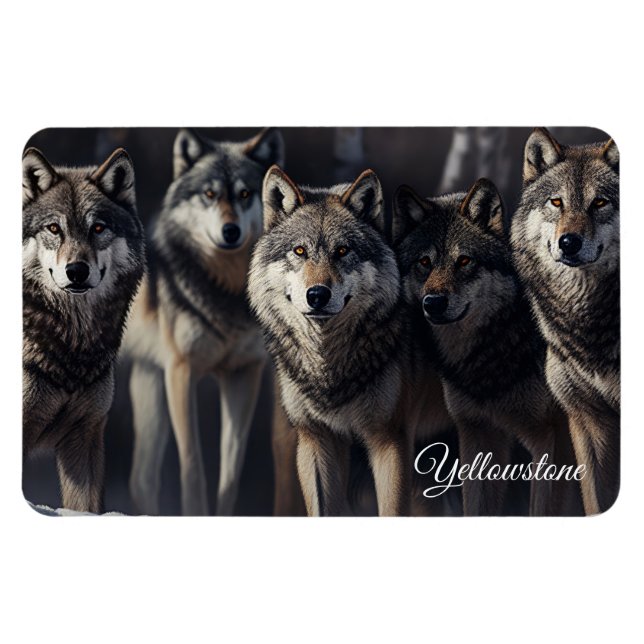 Magnet Flexible Yellowstone Magnet-Wolves (Horizontal)