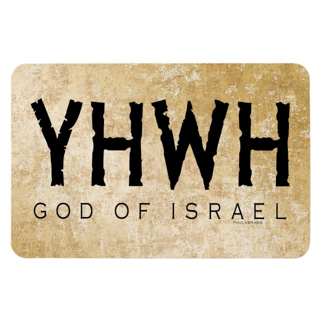 Magnet Flexible YHWH (Yahvé, Éternel) Dieu Israël Tétragrammaton (Horizontal)