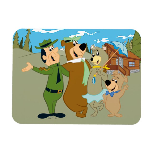 Magnet Flexible Yogi Ours et amis Accueil chaleureux (Horizontal)