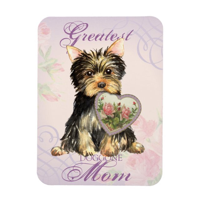 Magnet Flexible Yorkie Heart Maman (Vertical)