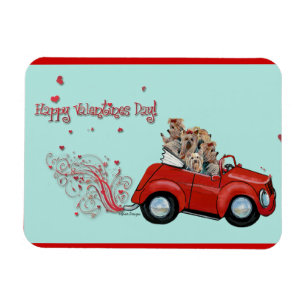 Magnet Flexible Yorkies Heureuse Sainte-Valentin