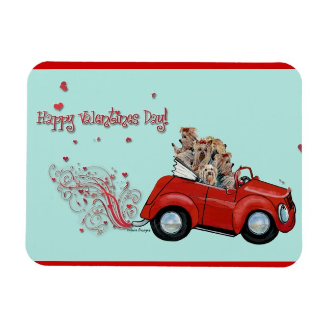 Magnet Flexible Yorkies Heureuse Sainte-Valentin (Horizontal)