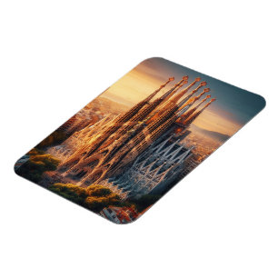 Magnet Flexible zESa13 BARCELONE Basilique Sagrada Familia, réfrig