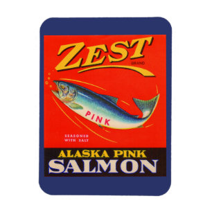 Magnet Flexible Zest rose saumon des années 1930 étiquette