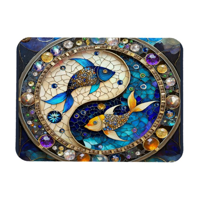 Magnet Flexible Zodiac - Poissons de poisson Yin et Yang (Horizontal)