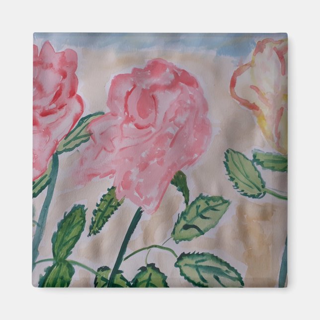 Magnet für abstrakte Rose (Vorne)