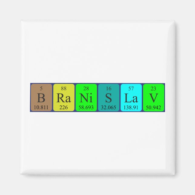 Magnet für den periodischen Tabellennamen Branisla (Vorne)