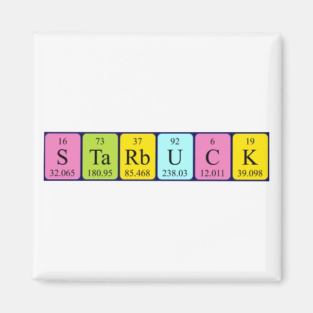 Magnet für den periodischen Tabellennamen Starbuck (Vorne)