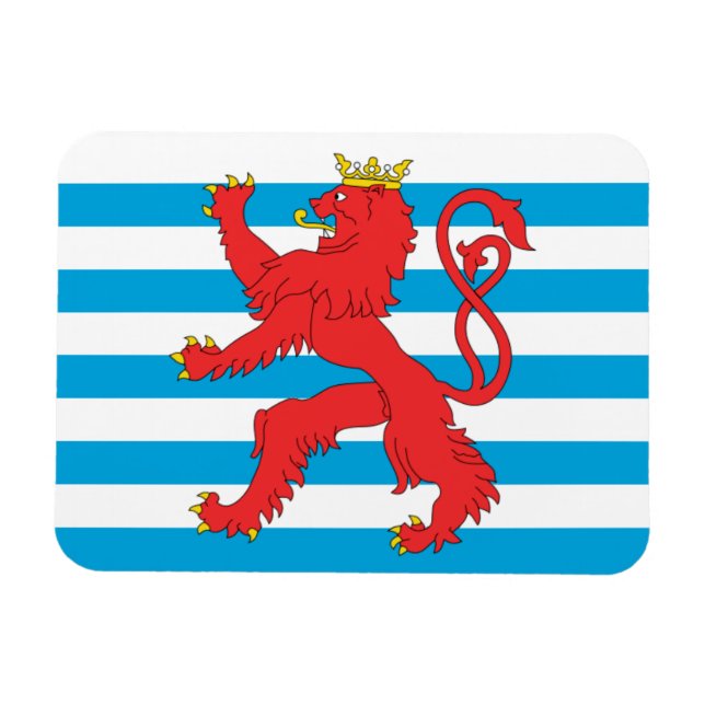 Magnet für die Flagge Luxemburgs - Rote Löwen (Horizontal)