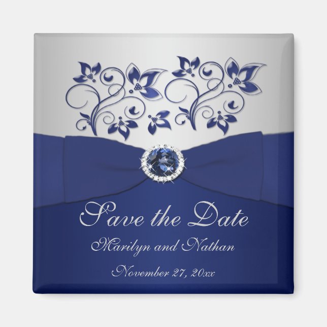 Magnet für die Gastgeschenk Hochzeit von Navy und  (Vorne)
