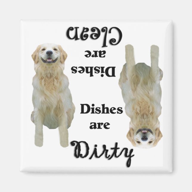 Magnet für die Golden Retriever Geschirrspülmaschi (Vorne)