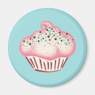 Magnet für die Küche einer Bäckerei für rosa Cupca