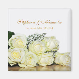 Magnet für Elegante Gastgeschenk Hochzeit White Ro