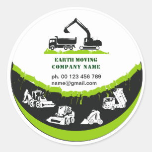 Magnet für Erdbewegung, Bagger, Landschaftsbau Runder Aufkleber