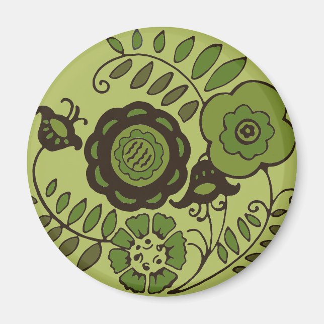 Magnet für grüne Blume (Vorne)