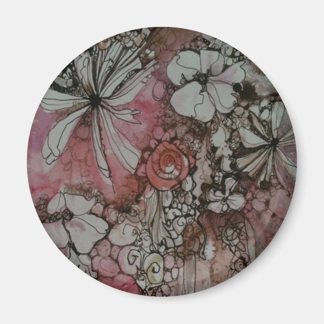 Magnet für hübsche rosa Blume (Vorne)