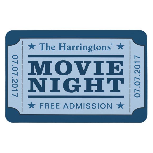 Magnet für individuelle Name und Datum "Movie Tick (Horizontal)