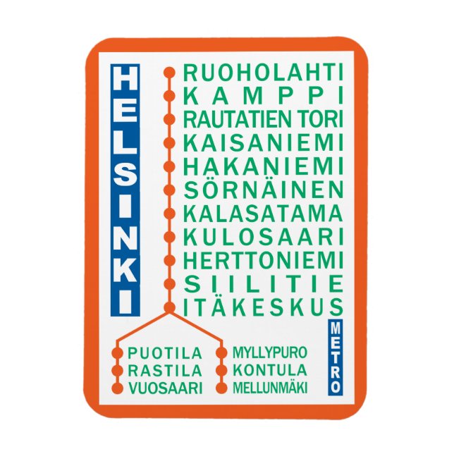 Magnet für Metrostationen in Helsinki (Vertikal)
