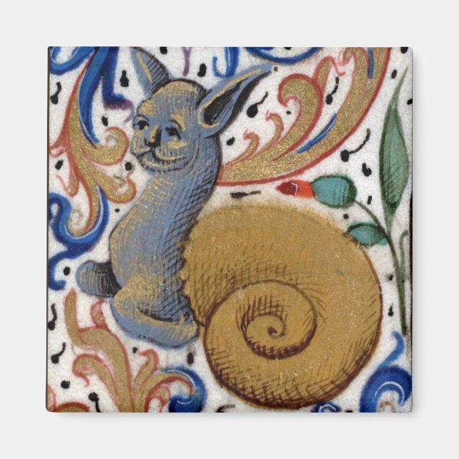 Magnet für mittelalterliche Schneckenkatze (Vorne)