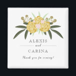 Magnet für Rose und botanische Blätter<br><div class="desc">Einfache,  aber elegante Hochzeit mit floralen Geschenk mit Aquarellgolden-Rose und botanischen Blätter. Personalisieren Sie es mit Ihren eigenen Hochzeitsdetails.</div>