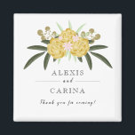 Magnet für Rose und botanische Blätter<br><div class="desc">Einfache,  aber elegante Hochzeit mit floralen Geschenk mit Aquarellgolden-Rose und botanischen Blätter. Personalisieren Sie es mit Ihren eigenen Hochzeitsdetails.</div>