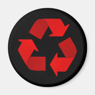 Magnet für rote Recycelnd Symbole
