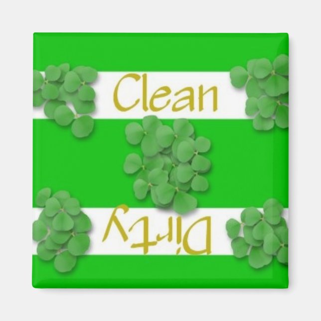 Magnet für sauberes oder schmutziges Kleeblatt (Vorne)