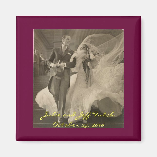 Magnet für Vintage Hochzeit-Foto (Vorne)