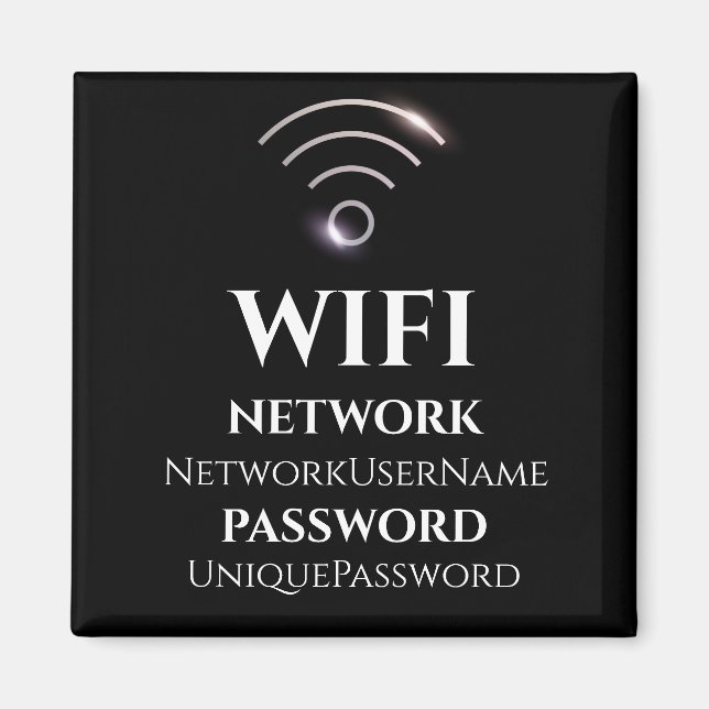Magnet für WiFi-Netzwerke und Kennwort (Vorne)