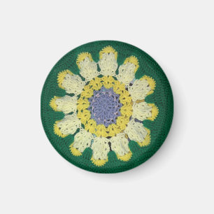 Magnet - Gelbe Crocheted Daisy
