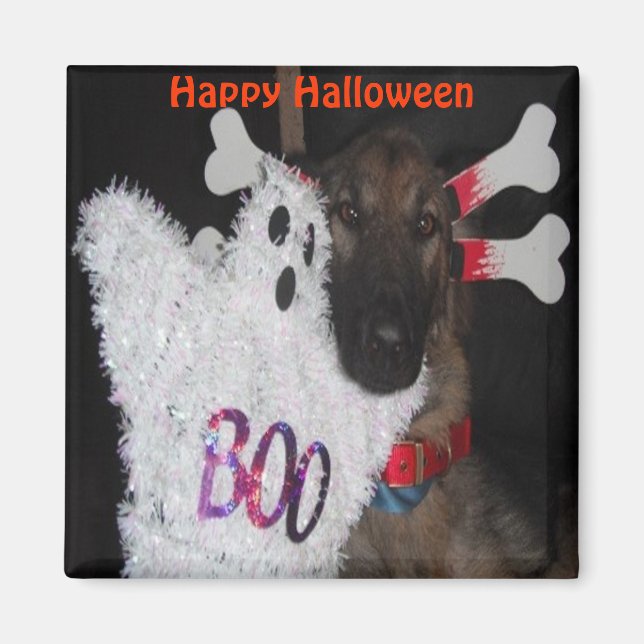 Magnet German Shepherd Halloween Boo (Vorne)