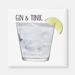 Magnet "Gin & Tonic" für geometrische Bar