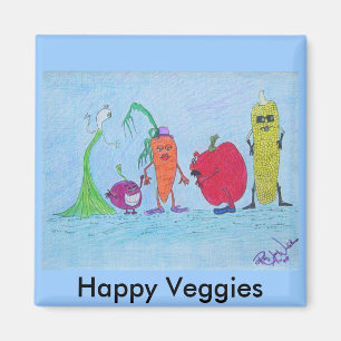 Magnet - glückliche Veggies