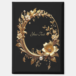 Magnet Golden floral verzierte Rahmen