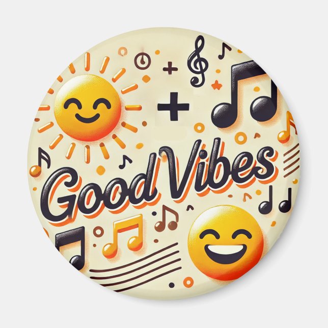 ☀️ + 🎶 = Magnet GOOD VIBES (Devant)
