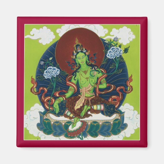 MAGNET Green Tara - Aimant carré (Devant)
