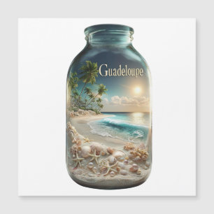 Magnet Guadeloupe Plage en Bocal